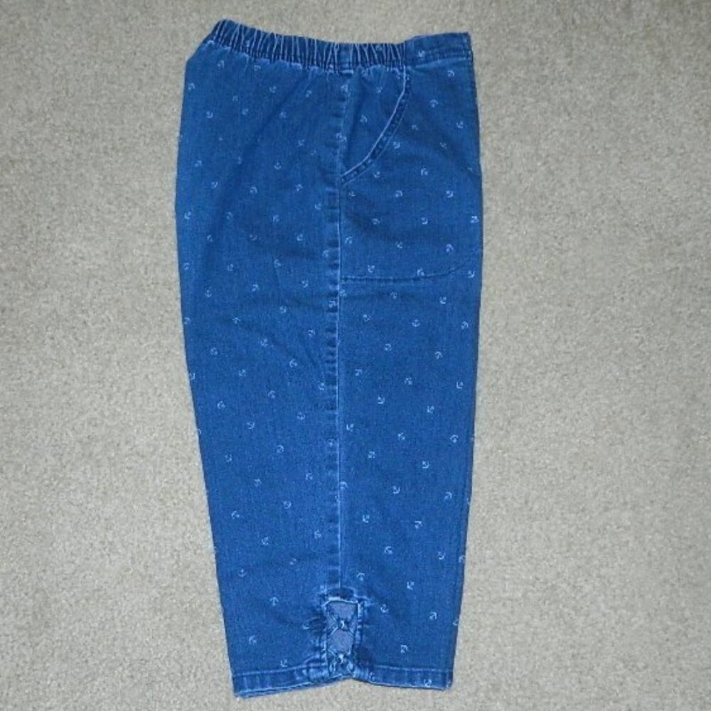 Croft & Barrow Womens Pull On Capris Skimmer Blue Denim Pants Size Medium - Picture 3 of 11